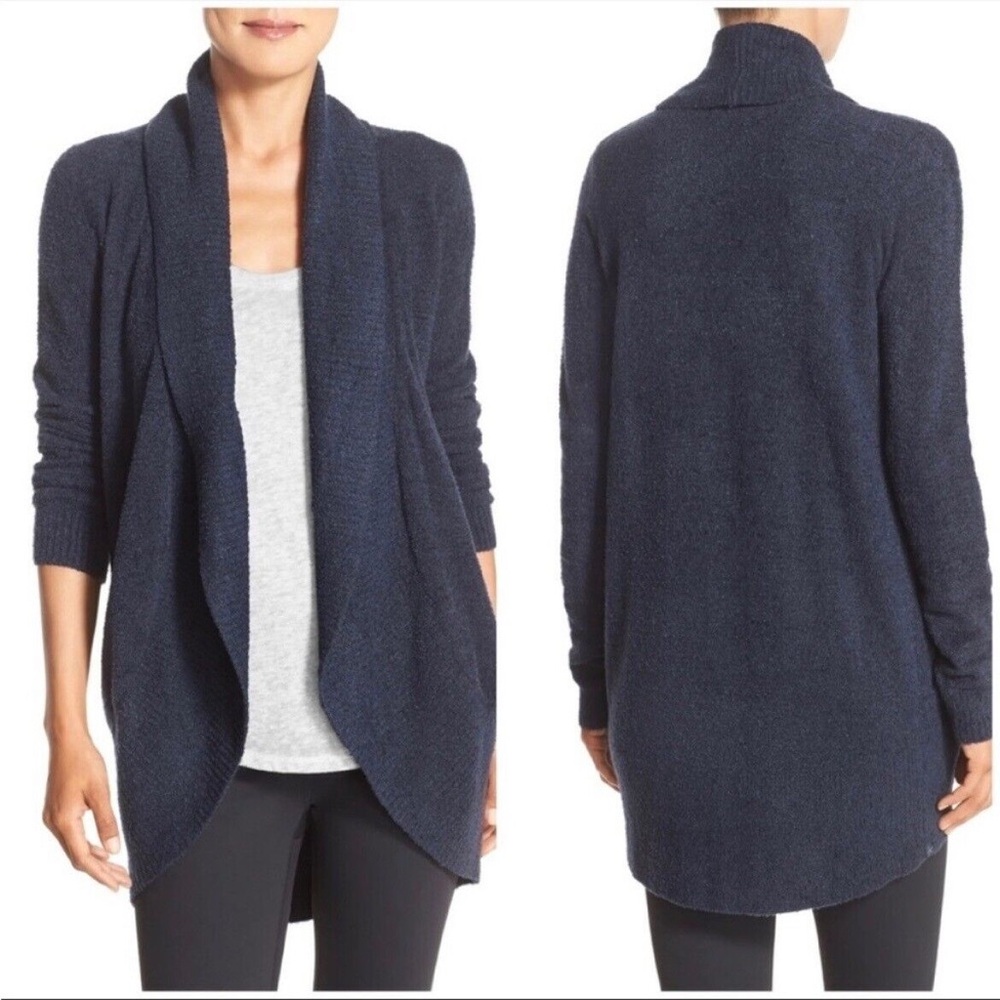 Barefoot Dreams CozyChic Lite Circle Cardigan Blue Size M Womens